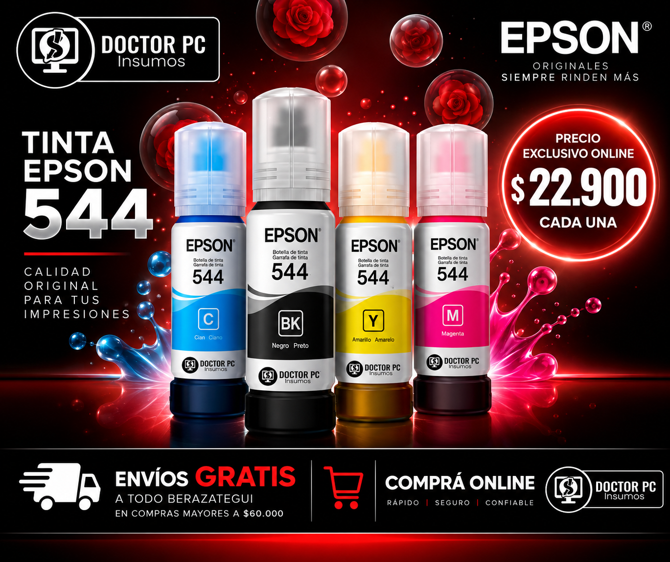 BOTELLA ORIGINAL EPSON 544