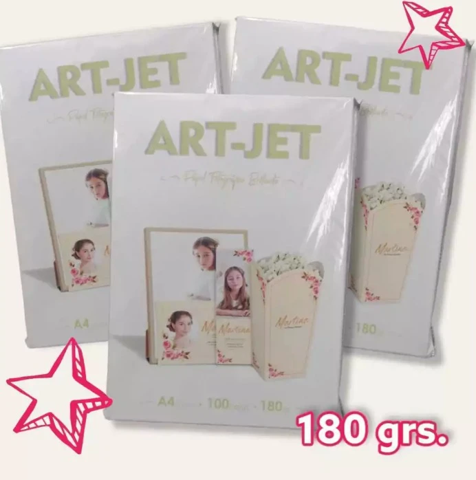 PAPEL FOTOGRAFICO ART-JET A4 180GRS 100 HOJAS
