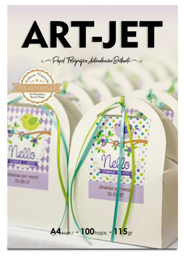 PAPEL ART-JET BRILLANTE A4 100 HOJAS 115GRS AUTOaDhESIVO