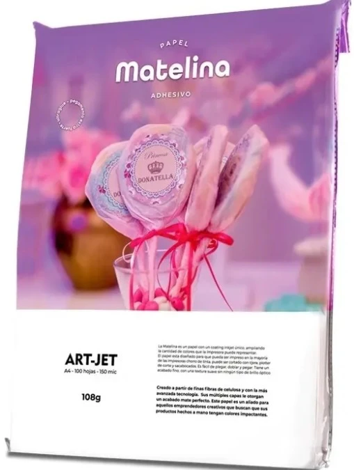 PAPEL ART-JET AUTOADHESIVO MATELINA 108GRS X 100HOJAS